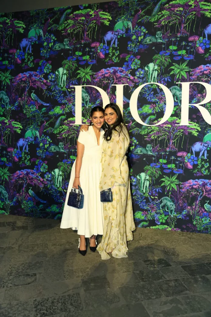 Radhika Merchant and Isha Ambani at the Dior Mumbai show carrying same Dior bag.